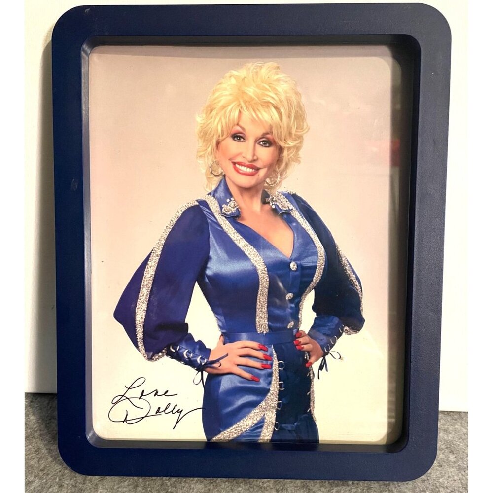 Picture of Dolly Pardon Signed 9 x 11 in Blue Frame  # 1873
